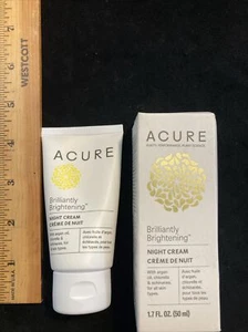 Acure Brightening Night Cream 1.7 oz Original Formula Argan Oil Chlorella Newbox - Picture 1 of 7