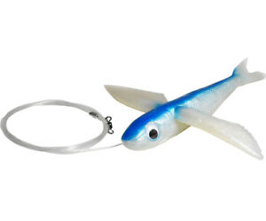 8" Blue & Pearl Flying Fish Rigged Yummy Flyer - Mahi,Tuna Lure by MagBay Lures