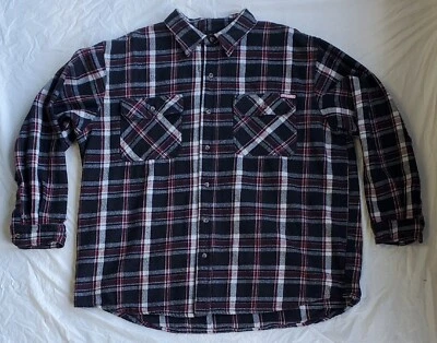Craftsman mens long sleeve button front Black Red White flannel size XXL - Image 1 of 4