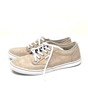 Vans Off The Wall Tan Canvas Lace Up Womens Size 8.5 - Picture 1 of 5