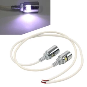 12V LED License Plate Screw Bolt Light Lamp Fit Motorcycle Universal Chrome - Picture 1 of 12