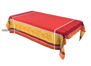 French Jacquard Tablecloth Lemons , Buds, Geometric, Stripes  63 X 98 France - Picture 1 of 9