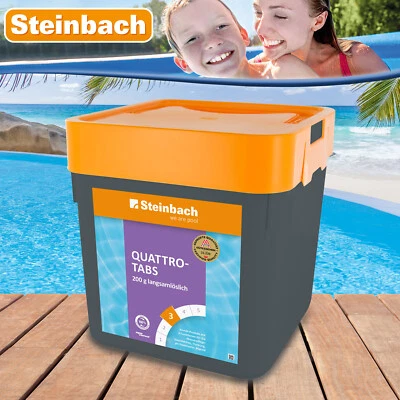 Steinbach 5kg Tabs 200g Quattrotabs für Pool Chlortabs Chlortabletten Multitabs - Bild 1 von 4