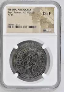 Pisidia Antiocha Sept. Severus AD 193-211 AE36 NGC Ch F - Imagen 1 de 3