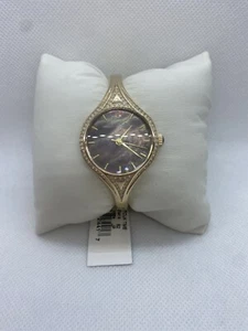 New Ladies FCUK French Connection Crystal Gold Plated Pearl Dial Bangle Watch - Picture 1 of 7