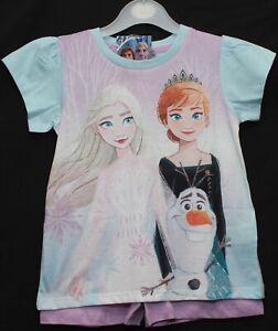 2 Frozen Elsa Anna Olaf Verano Corto Pijamas Disney Edad 4-5