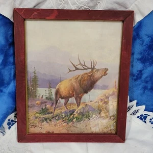 RARE Antique John Fery Print "Answering The Call" 7"x9" Framed - Picture 1 of 5