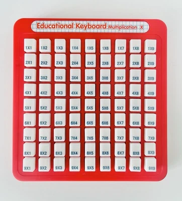 Teclado educativo multiplicación vintage, rojo, herramientas matemáticas para niños Foto 1 de 3