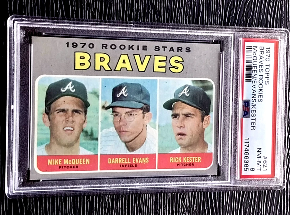 1970 TOPPS DARRELL EVANS ROOKIE BASEBALL CARD #621 *PHENOMENAL* PSA 8 NRMT-MINT - Image 1 of 4