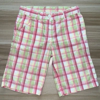 Janie & Jack Talla 5T Niñas Pantalones Cortos/Pantalones Largos Rosa Verde A Cuadros LEER Foto 1 de 4