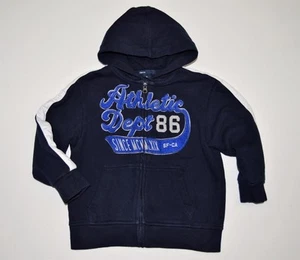 Boys Sz 4 5 XS GAP Kids Athletic Dept Zip Up Hoodie Sweatshirt Blue - Picture 1 of 2