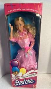 Vintage 1983 Happy Birthday Barbie Kleid rosa weiß gepunktet #1922 - Bild 1 von 7