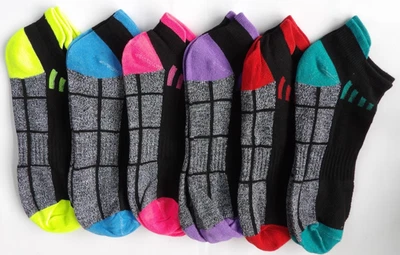 6 Pairs Women's Compression Athletic Socks | Low-Cut Cushioned Moisture Wicking - Image 1 of 2