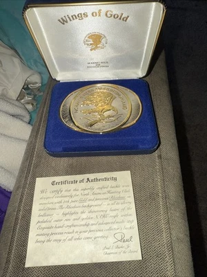 Club de Caza Norteamericano Alas de Oro Hebilla de Cinturón Occidental Para Hombre Oro 24k Foto 1 de 4