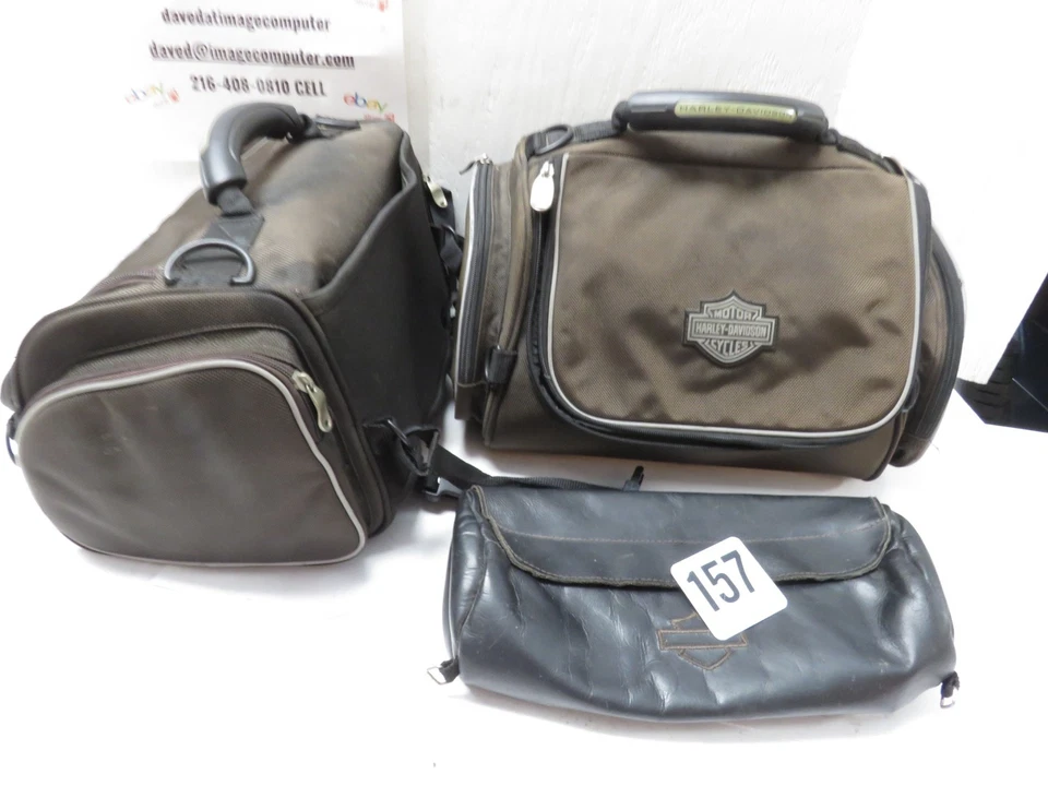 NEW Pair of Harley Davidson Saddlebags.& Fork Bag for Sportster  or Dyna - Image 1 of 4