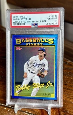 2024 Finest Bobby Witt Jr 1993 Prototype What If Blue Refractor /99 PSA 10 - Image 1 of 2