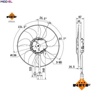 FAN ENGINE COOLING 470111 FOR CJXC/CJXB/CHHB/CHHA/CJXA/CJXE/CWZA/CJXD 2.0L 4cyl - Picture 1 of 9