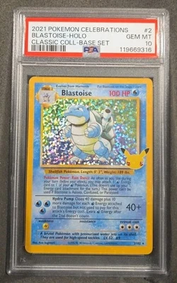 POKEMON CARD BLASTOISE CLASSIC 2 CELEBRATIONS #2 GRADED PSA 10 GEM MINT BASE SET - Image 1 of 3