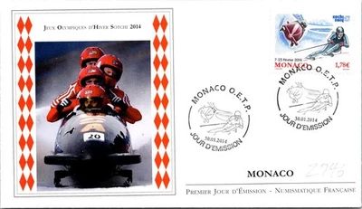 摩纳哥 SC# 2746 FDC 2014 年冬季奥运会索契 - A03453 — 第 1/2 张图片
