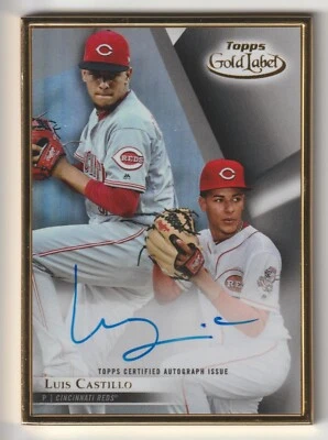 LUIS CASTILLO 2018 TOPPS GOLD LABEL GOLD FRAMED AUTOGRAPH + S/N 199 + 2 CHROME! - Image 1 of 4