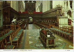1960s Judges Postcard The Choir & Stalls Gloucester Cathedral Interior Unposted - Picture 1 of 2