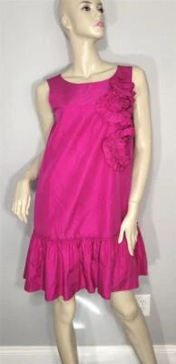 Nuevo con etiquetas Vestido Robert Rodriguez Sin Mangas Seda Fuchia Línea A 8 Foto 1 de 4