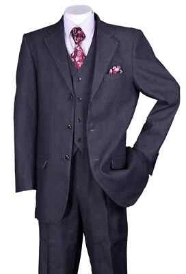 Traje vaquero de mezclilla 100 % algodón para hombre con doble contraste costuras negro 5287V Foto 1 de 3