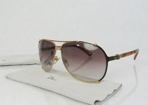 Authentic CHRISTIAN DIOR Chicaco 2 Goldtone Aviator-Style Sunglasses #60091 - Picture 1 of 8