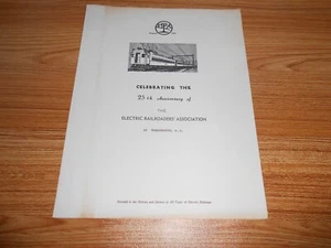 VTG EPHEMERA 1959 ELECTRIC RAILROADERS' ASSOCIATION 25TH ANNIVERSARY PROGRAM - Picture 1 of 4