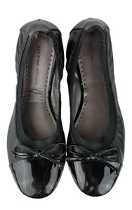 Adrienne Vittadini Verona Ballet Flats Black Stretchy Comfort Patent Leather 6.5 - Picture 1 of 6