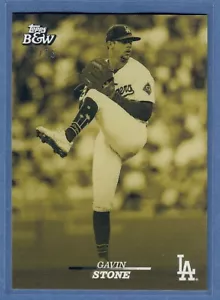 2024 Topps Black & White Gavin Stone Yellow #/75 Dodgers SP - Foto 1 di 2