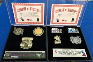 RARO! 2 Set Olimpiadi Giochi Atlanta 1996 - Edizioni Limitate Spille Numerate Autentiche - Foto 1 di 18