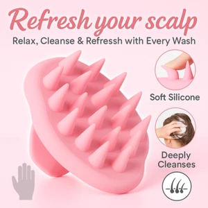 Scalp Massager Shampoo Brush Soft Silicone Scrubber for Dandruff & Relaxation - Picture 1 of 8