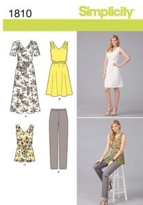 Simplicity Sewing Pattern 1810 Misses 4-26 Dress 2 Lengths Top and Pull on Pants - Picture 1 of 4