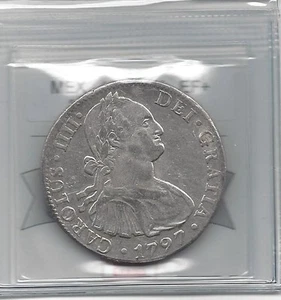 1797  FM  Mexico, Silver 8 Reales, Coin Mart Graded **EF+** - Picture 1 of 2