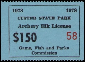XItem SD Custer State Park Elk 1978 $150 (blue,bow) - Picture 1 of 1