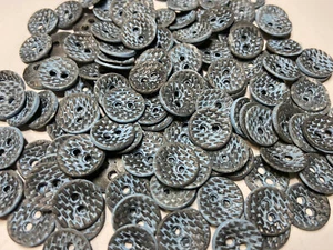 Vintage Metal Button Pewter/Dusty Blue Patina Finish 13mm 18mm 23mm 2hole - Picture 1 of 10