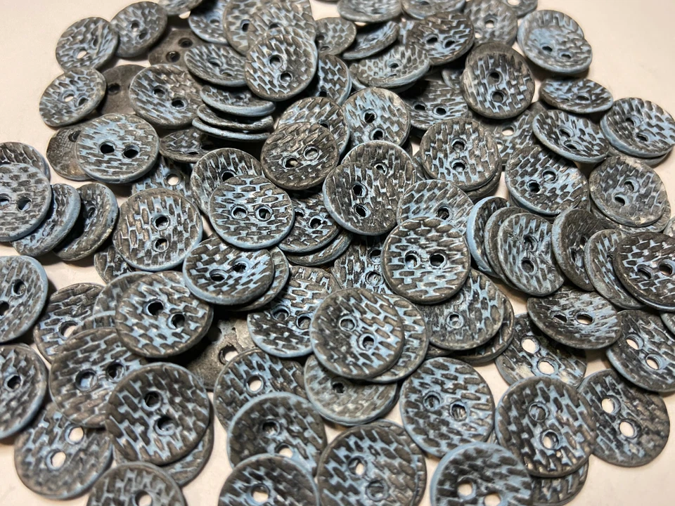 Vintage Metal Button Pewter/Dusty Blue Patina Finish 13mm 18mm 23mm 2hole - Image 1 of 1