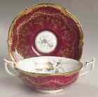 Royal Cauldon King's Plate Cranberry Cream Soup & Saucer 5909387