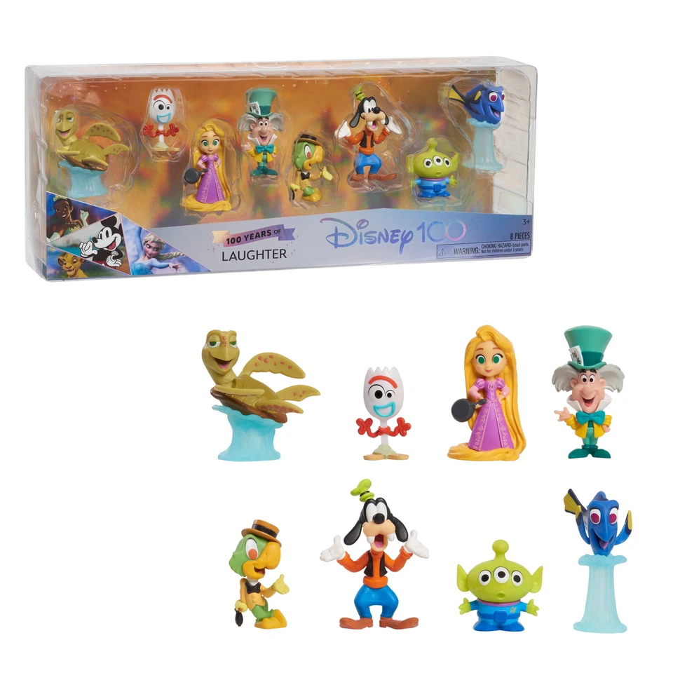 Disney 100 Collection 8 Pc Figure Pack Laughter Limited Edition t11