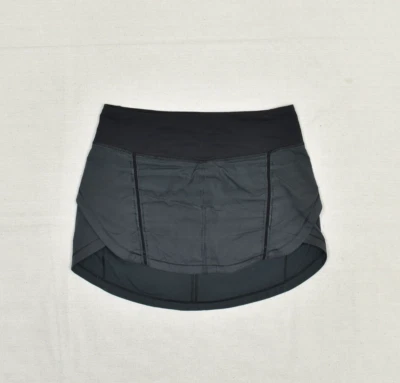 Mini Skort Lululemon para Mujer a Rayas Poliéster Negro Talla 6 Golf Tenis Foto 1 de 4