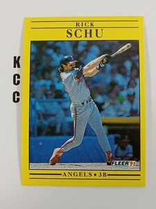 1991 Fleer MLB Baseball California Angels #326 Rick Schu - Picture 1 of 2