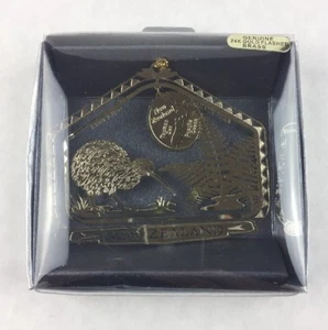 Paua Mania New Zealand Kiwi 24 K Gold Flashed Brass Metal Souvenir Ornament - Picture 1 of 5