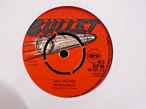 BARBARA JONES " SAD MOVIES  " UK  BULLET  VG  COND.[PLAYS GREAT] - Imagen 1 de 2