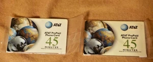 Deux cartes téléphoniques AT&T, 45 minutes chacune, scellées - Photo 1 sur 2