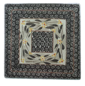 Remache de vidrio del Viejo Mundo Temp-tations cuadrado 7"x7", negro/blanco/amarillo, retirado - Imagen 1 de 6