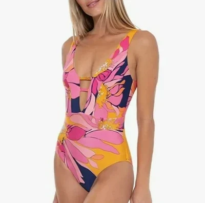 Traje de baño de una pieza Trina Turk Breeze floral talla 14 colorido Foto 1 de 4