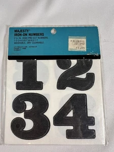 Vintage Iron-on 2 1/4”  Heat Transfer Numbers~ 0 to 9~ Black New In Package - Picture 1 of 2