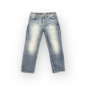 Pantalones de mezclilla para hombre BKE Nolan 36S pierna recta elásticos lavado medio desgastados - Imagen 1 de 9