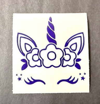 Adesivo de vinil unicórnio, adesivo de vinil unicórnio brilhante, adesivo de para-choque, copos - Imagem 1 de 2